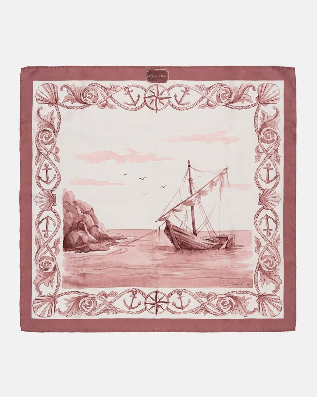 Archivo 1996 "Fondeo" – Pañuelo de seda twill