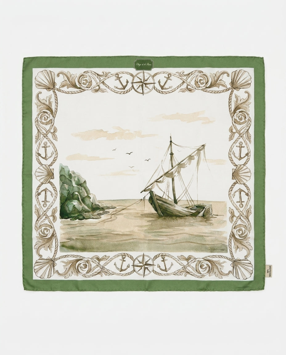 Archivo 1996 "Fondeo" –  Pañuelo de seda twill