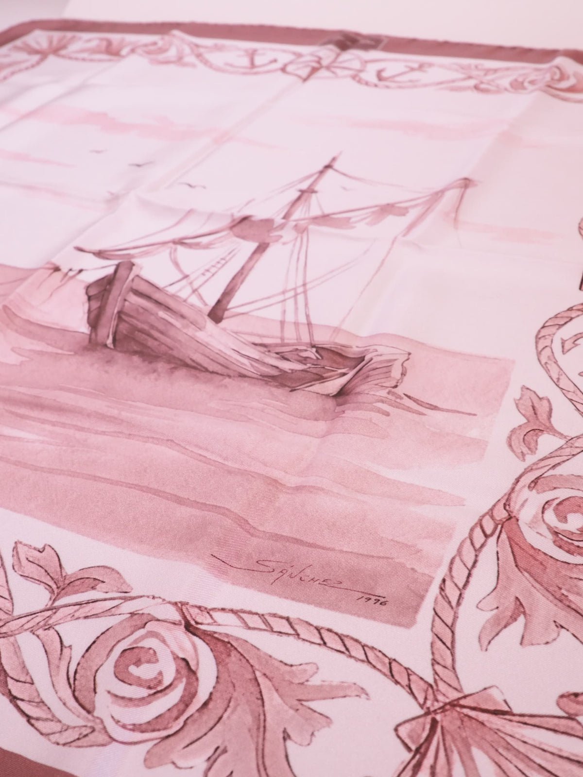 1996 "Fondeo" Archive – Pink twill silk scarf