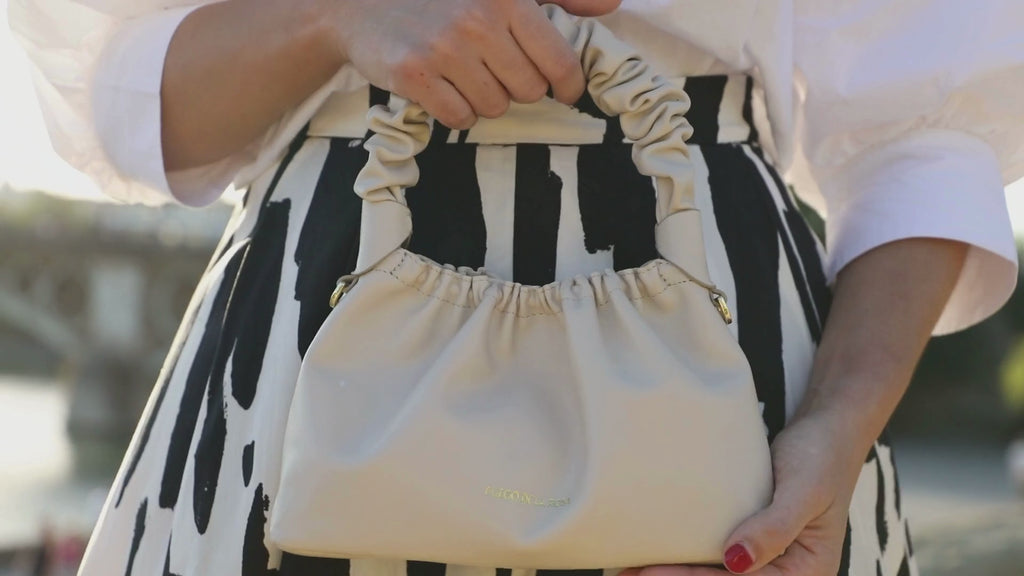 BOLSO MINI TANGO IVORY EDITION BOLSO PIEL DE NAPA DE VACUNO HECHO EN ESPAÑA BOLSO DE PIEL DE LUJO 